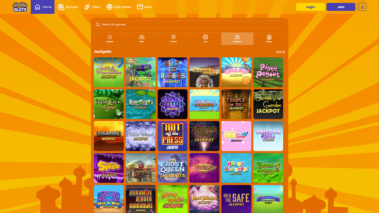 Aladdin Slots Casino — Jackpot games