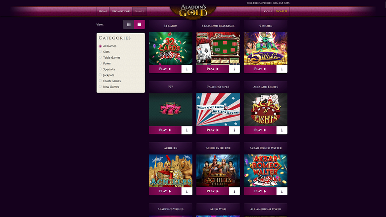 Aladdins Gold Casino — Games lobby