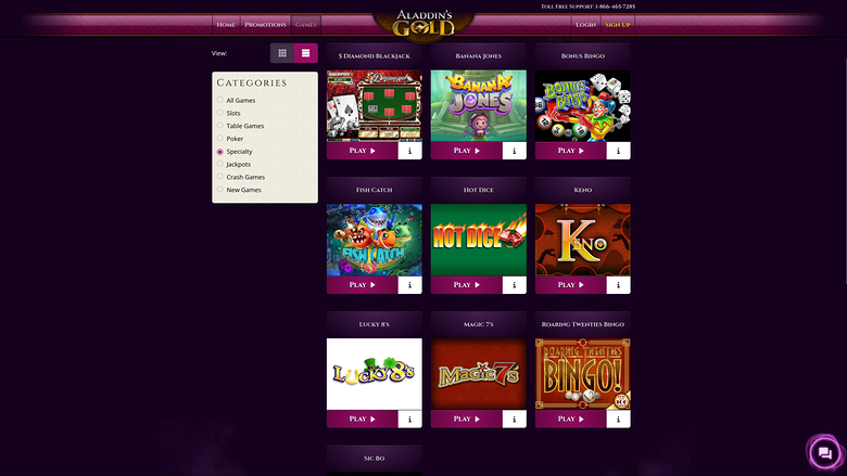 Aladdins Gold Casino — Games lobby