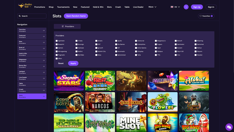 AladdinsGold Casino — Games by studio