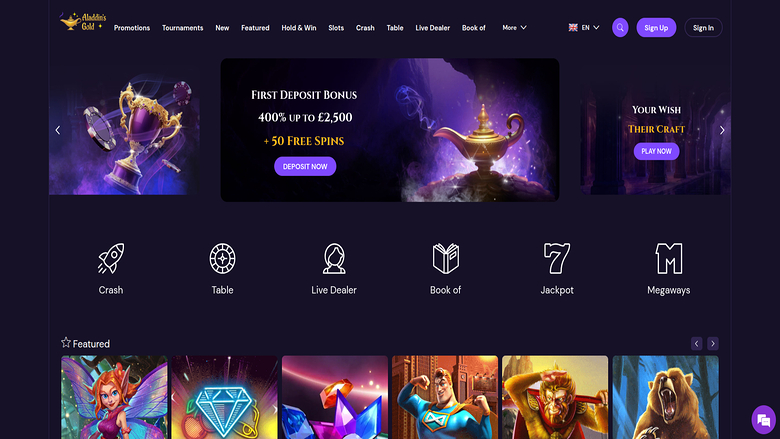 AladdinsGold Casino — Homepage