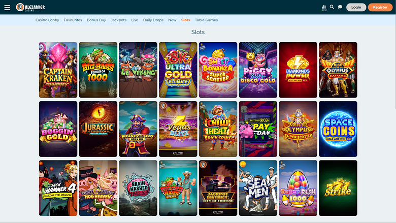 Alexander Casino — Games lobby