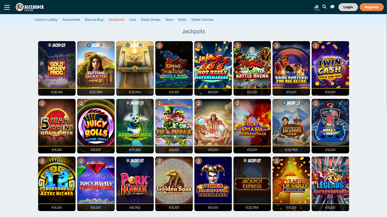 Alexander Casino — Jackpot games