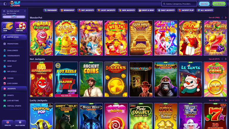 Alf Casino — Jackpot games