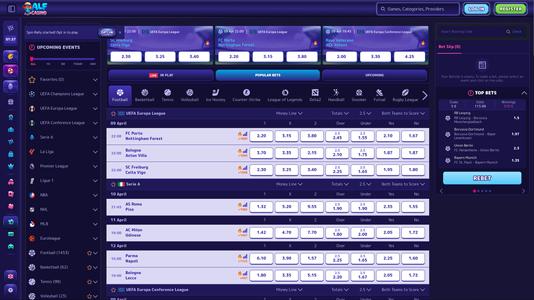 Alf Casino — Sportsbook