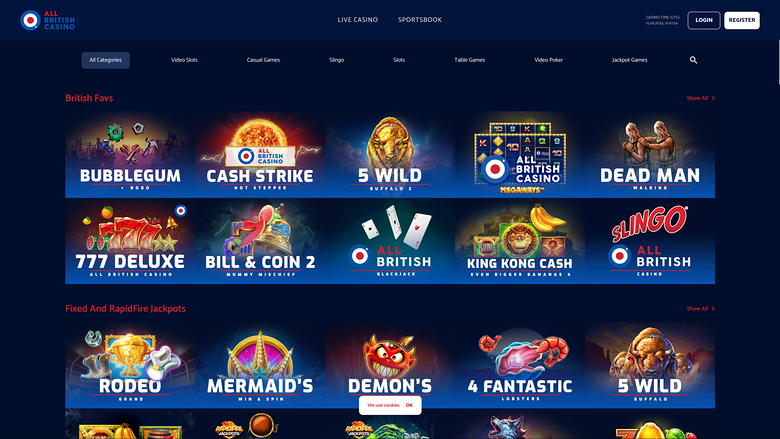 All British Casino — Games lobby