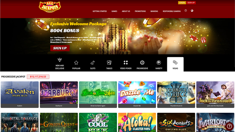 All Jackpots Casino — Games lobby