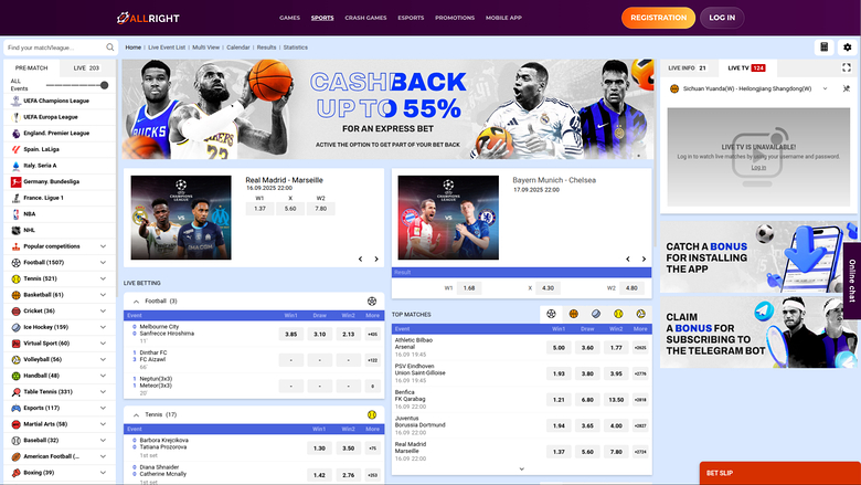 All Right Casino — Sportsbook