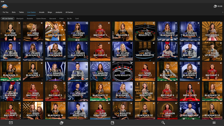 All Slots Casino — Live dealer lobby