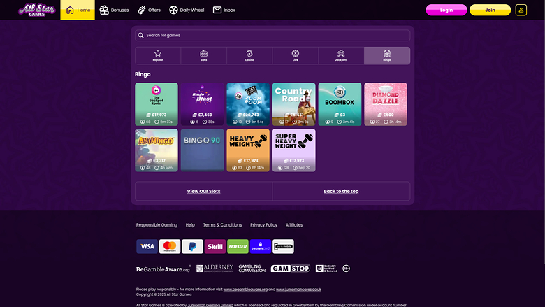 All Star Games Casino — Bingo