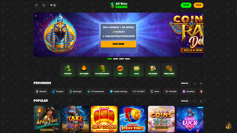 All Wins Casino — Homepage