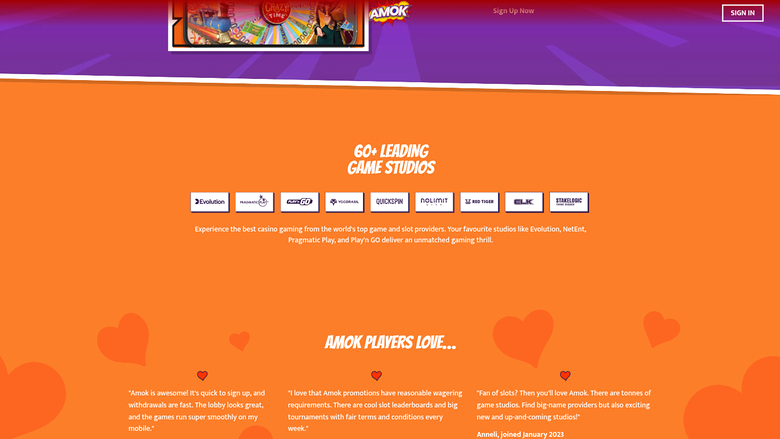 Amok Casino — Games by studio