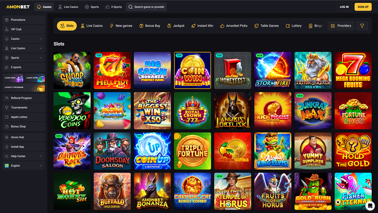 AmonBet Casino — Games lobby