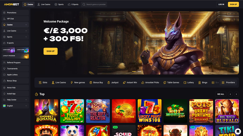 AmonBet Casino — Homepage