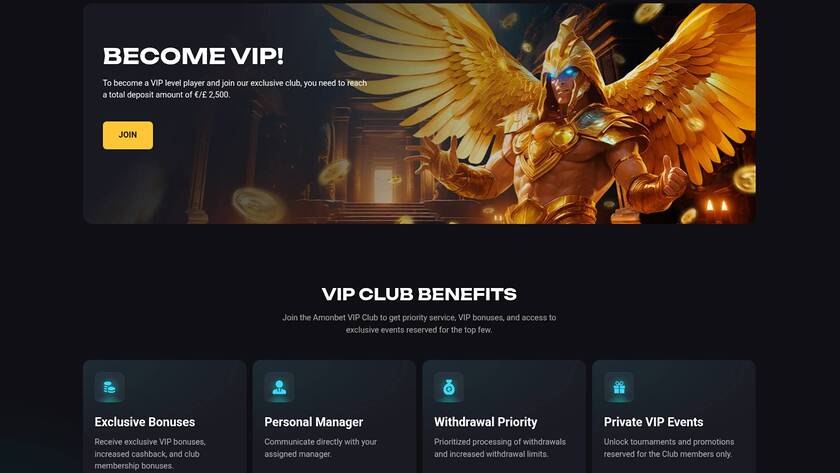 AmonBet Casino — VIP section
