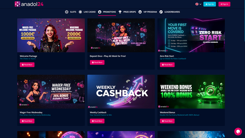 Anadol24 Casino — Promotions page