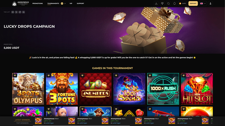 Anonymous Casino — Tournaments