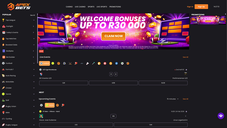Apexbets Casino — Homepage