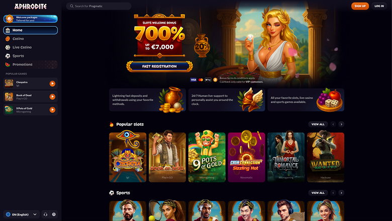 Aphrodite Casino — Homepage