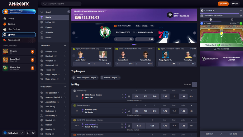 Aphrodite Casino — Sportsbook on mobile