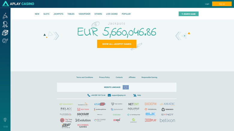 Aplay Casino — Homepage