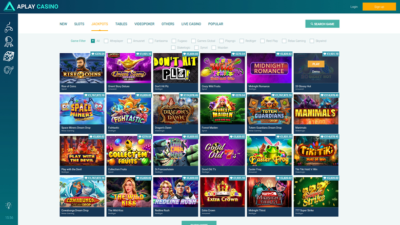 Aplay Casino — Jackpot games