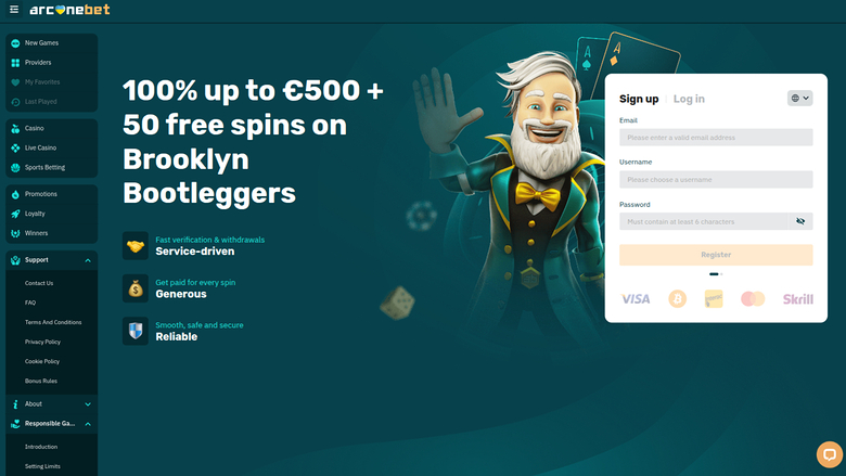 Arcanebet Casino — Homepage