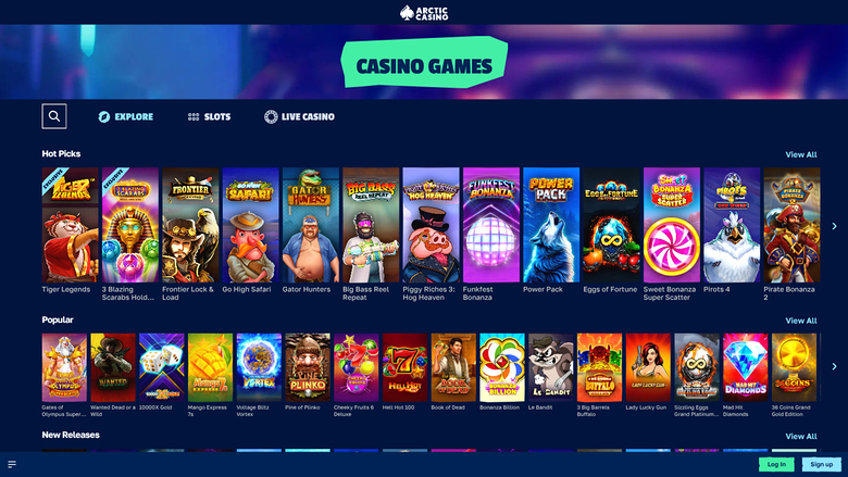 Arctic Casino — Games lobby