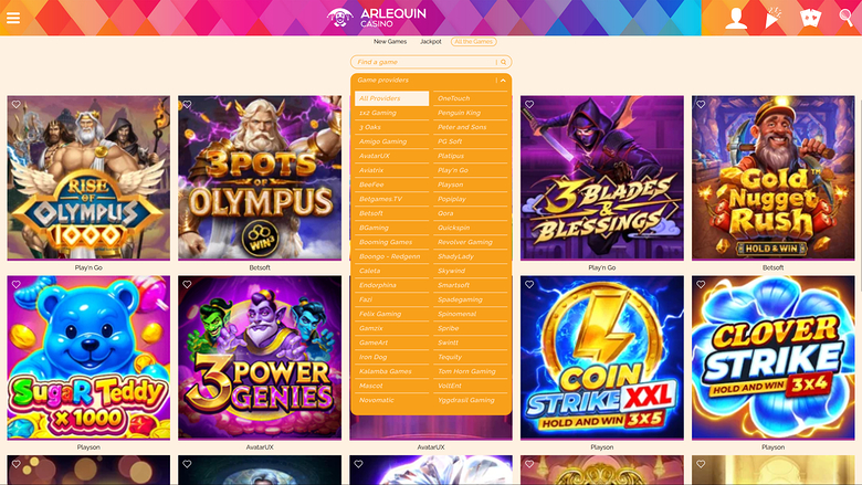 Arlequin Casino — Games by studio
