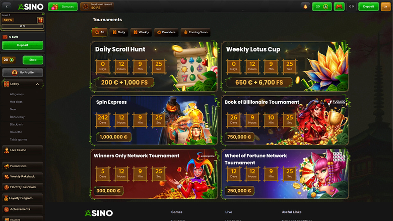 Asino Casino — Tournaments