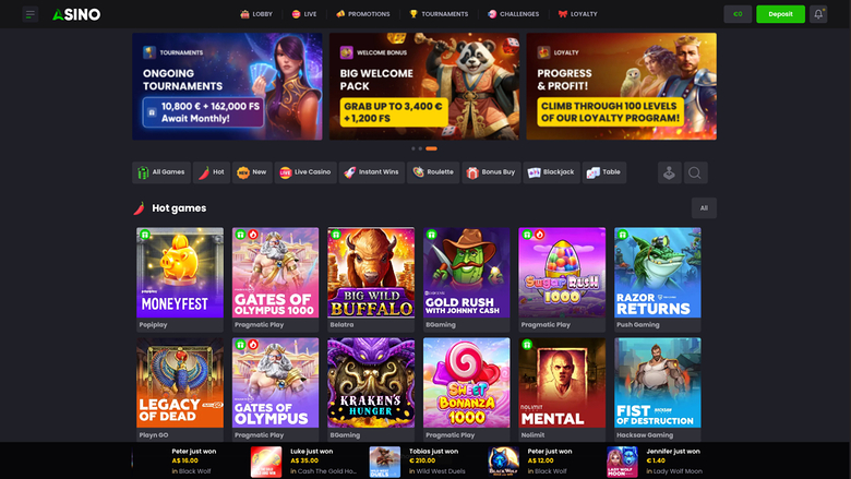 Asino Casino — Homepage