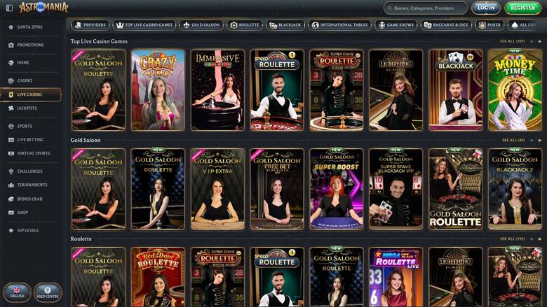 AstroMania Casino — Games lobby
