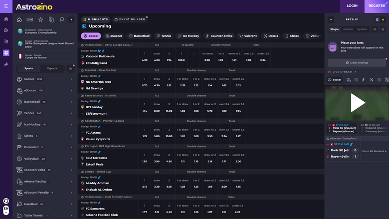 Astrozino Casino — Sportsbook