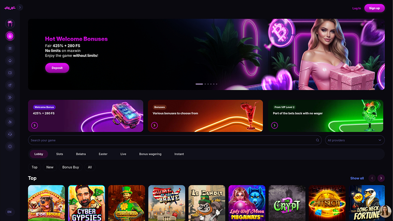 Auf Casino — Homepage