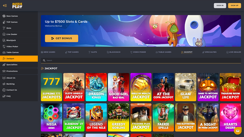 Aussie Play Casino — Jackpot games