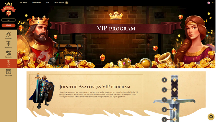 Avalon78 Casino — VIP section