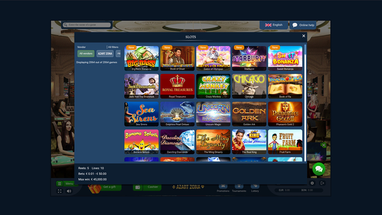 Azart Zona Casino — Games lobby