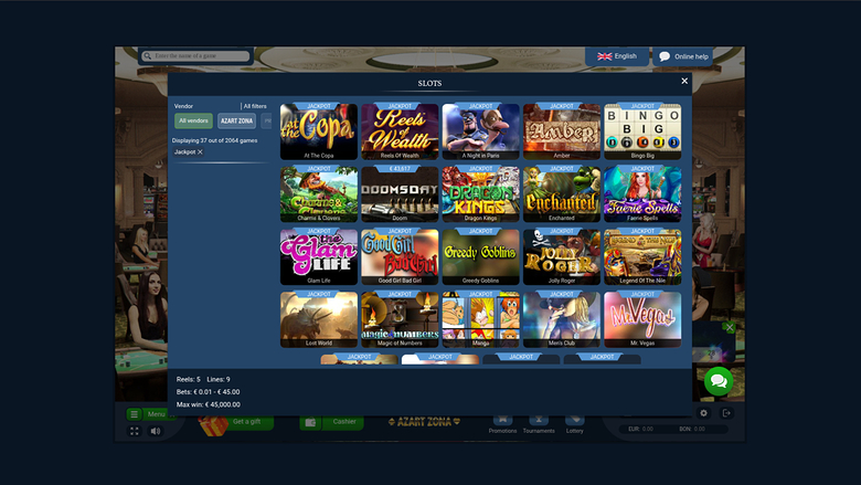 Azart Zona Casino — Jackpot games