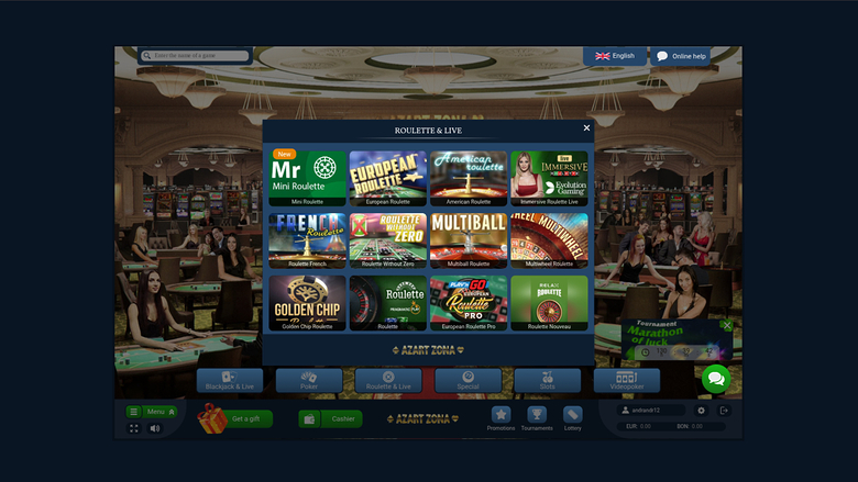 Azart Zona Casino — Live dealer lobby