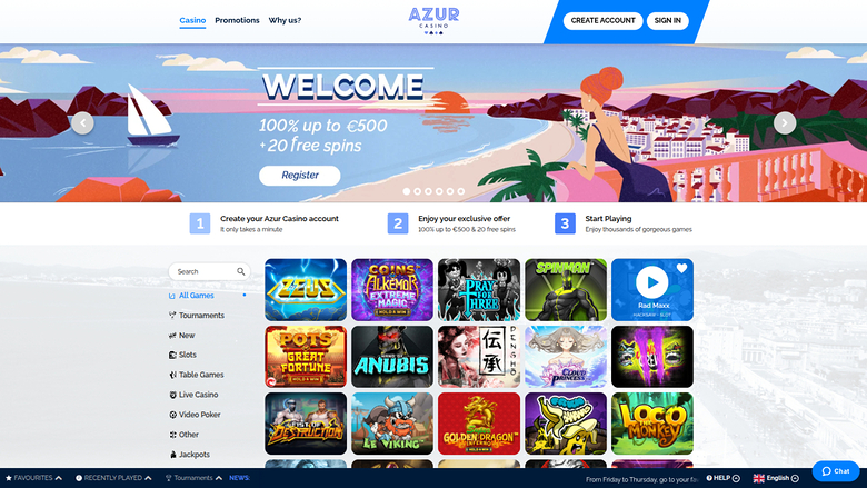 Azur Casino — Games lobby