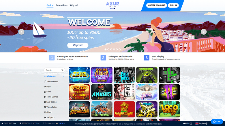 Azur Casino — Homepage