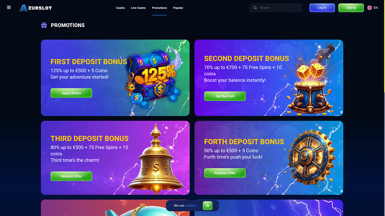 AzurSlot Casino — Promotions page