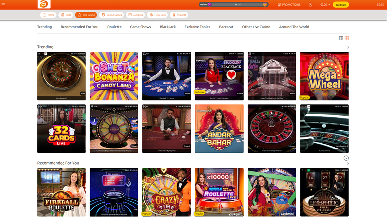 Bacana Play Casino — Live dealer lobby