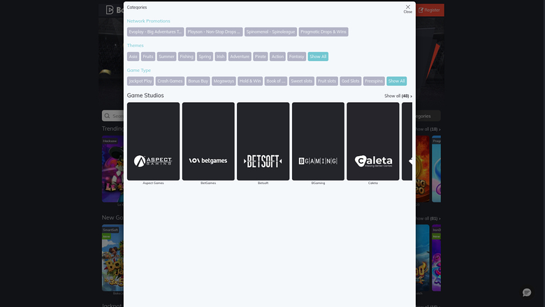 Bahigo Casino — Games by studio
