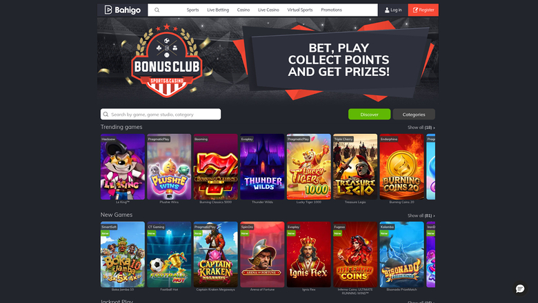 Bahigo Casino — Games lobby