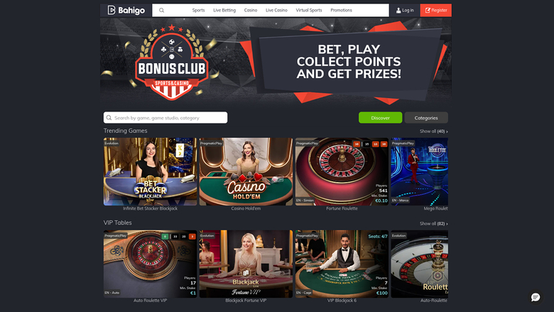 Bahigo Casino — Live dealer lobby