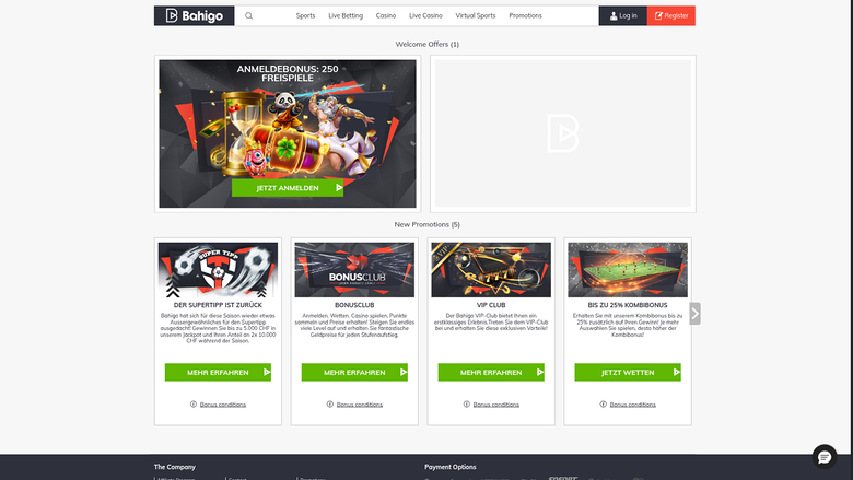 Bahigo Casino — Promotions page