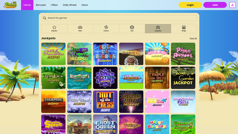 Balmy Bingo — Jackpot games
