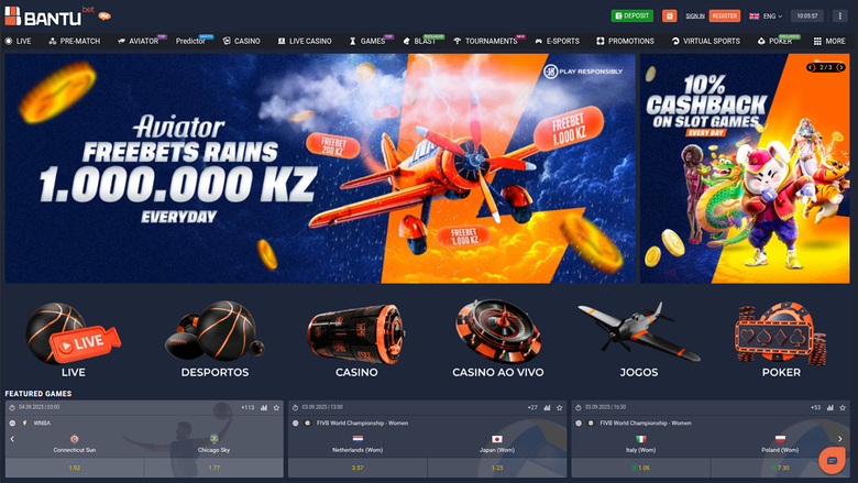 BantuBet Casino — Homepage