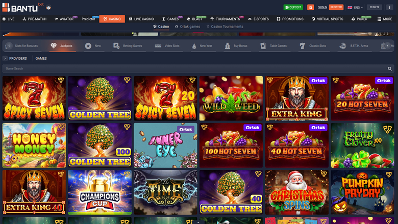 BantuBet Casino — Jackpot games